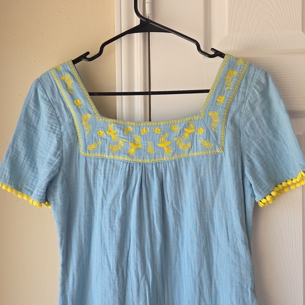 BODEN Mini Dress Size 2 Bernadette Embroidered Light Blue $119 - Picture 7 of 11